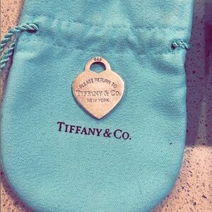 Tiffany & Company Sterling Silver Heart Charm and Beaded Chain **I love offers**
